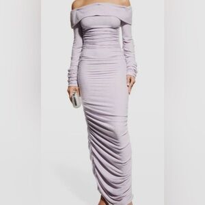 Bronx and Banco Amara Lavender Ruched Maxi Dress